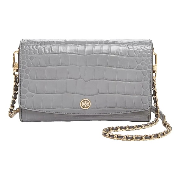 Tory Burch Robinson Embossed Chain Wallet - Picture 1 of 9